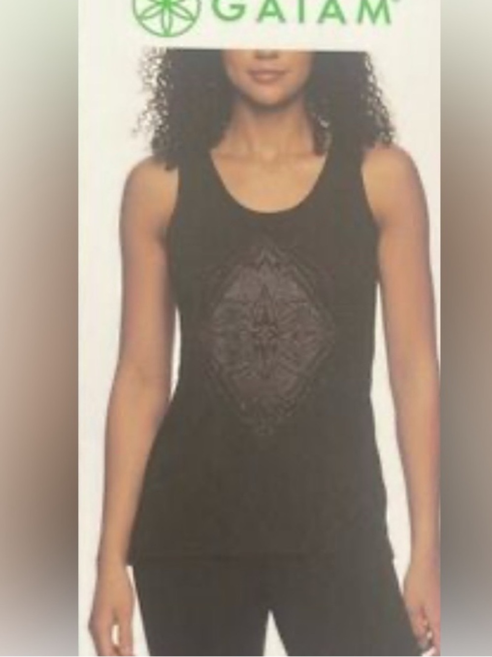 GAIAM graphic tank top - with detailed Back - new - Black